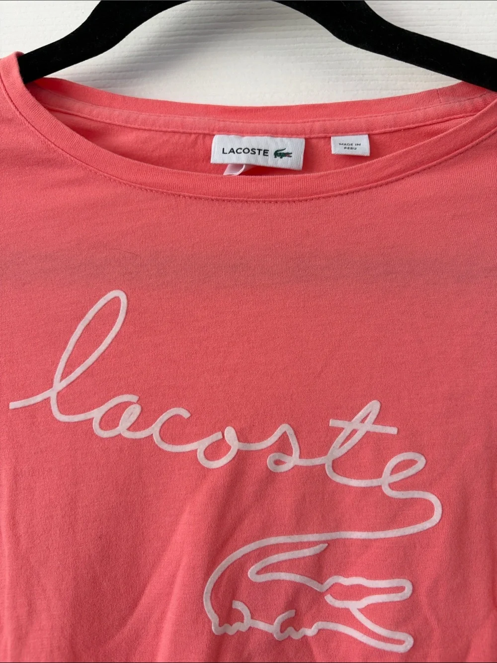 Lacoste Girls' Coral Pink Long Sleeve Tee and Polo Top Set. Two shirts